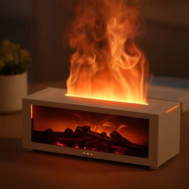 Fireplace Flame Humidifier with Remote & Aromatherapy